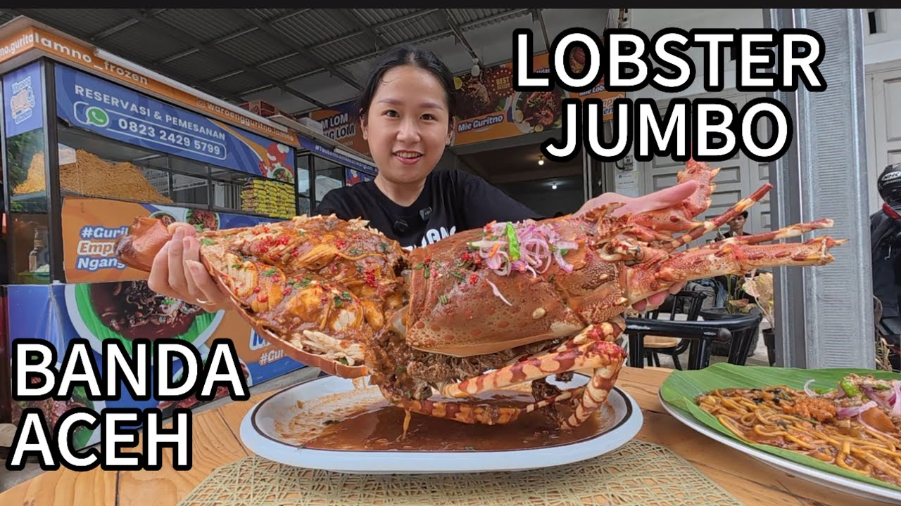 MUKBANG LOBSTER 3 KG DI BANDA ACEH 😧👍BESAR DAN FRESH BANGET #jejezhuang #jejezhuangkeaceh