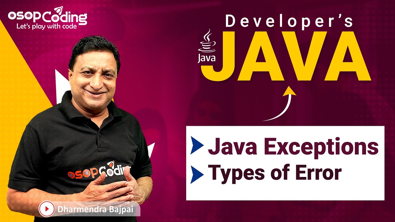 Exceptions in Java | Types of Error | Exception Handling | Java for Developers | #Java #Lec64
