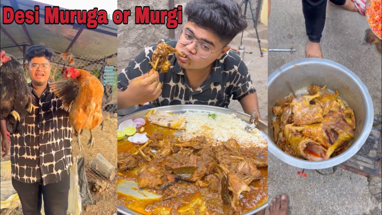 Desi Muruga ￼with ￼Murgi making & eating challenge ￼😋😍 | Kunda Village Cooking 🧑‍🍳 ￼