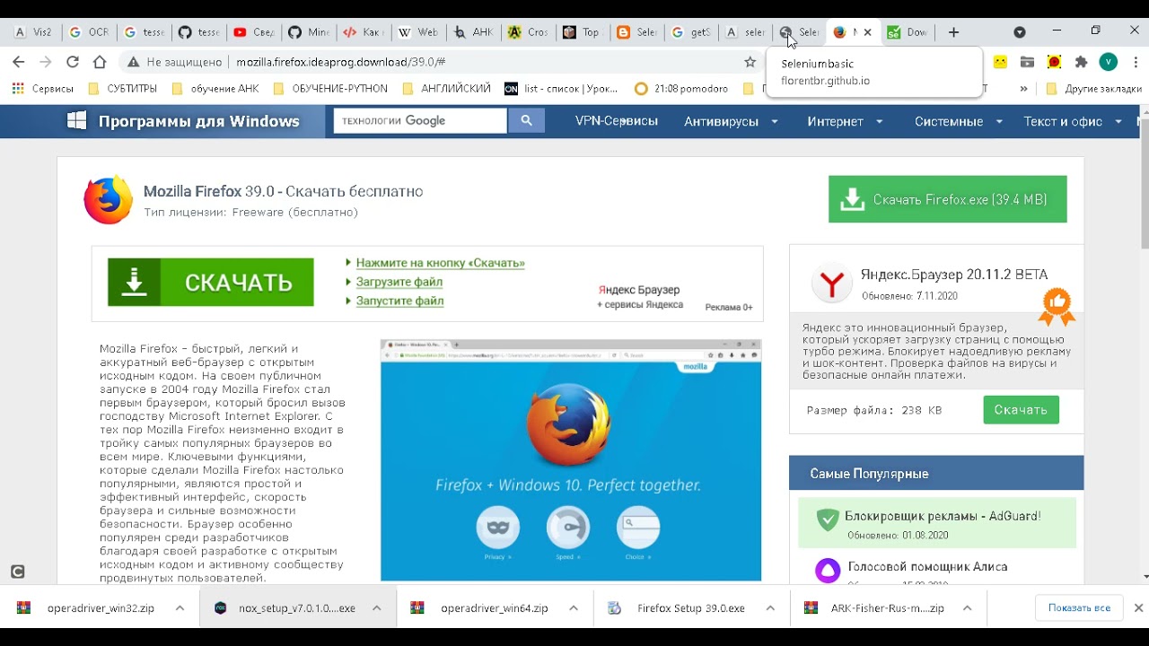 Seleniumbasic как  запустить GeckoDriver  Firefox