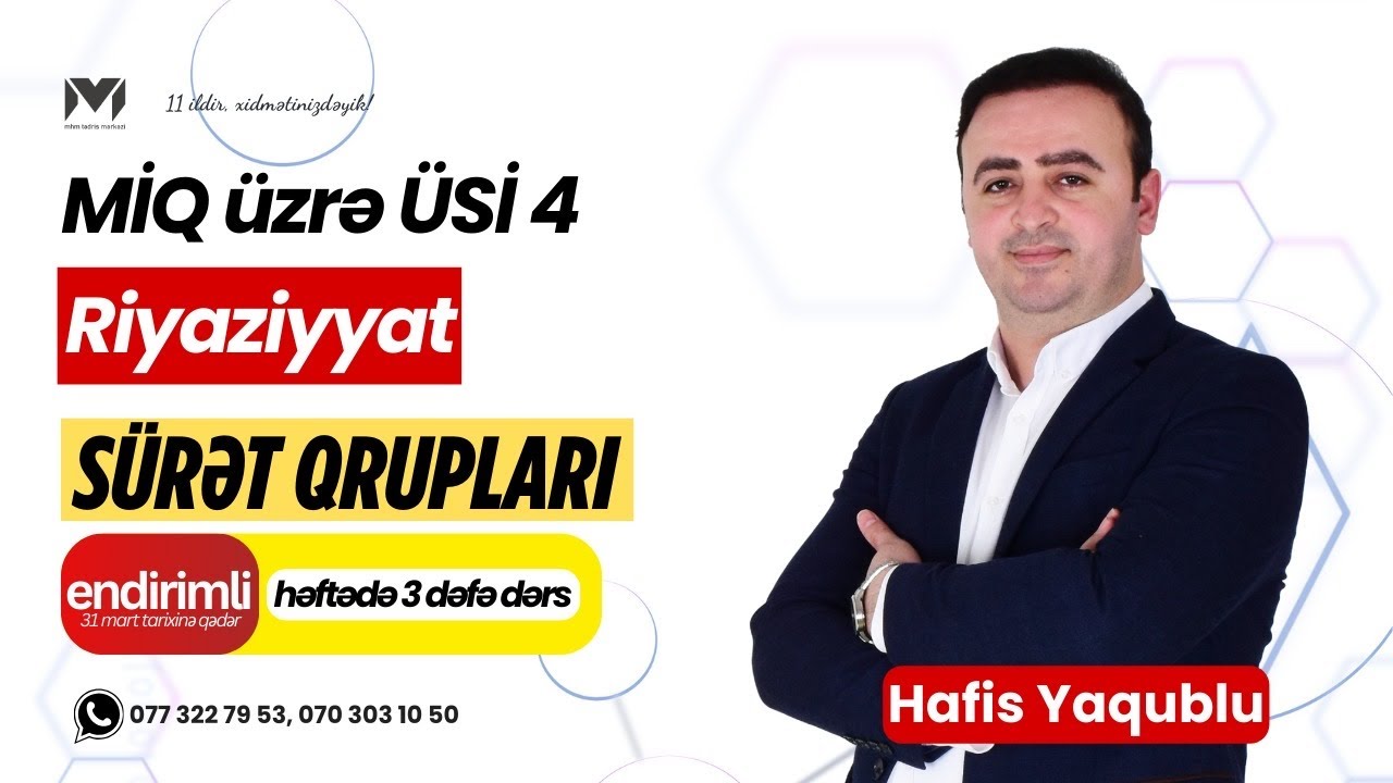 MİQ üzrə ÜSİ 4 | Riyaziyyat | Hafis müəllim #miq ##mhm