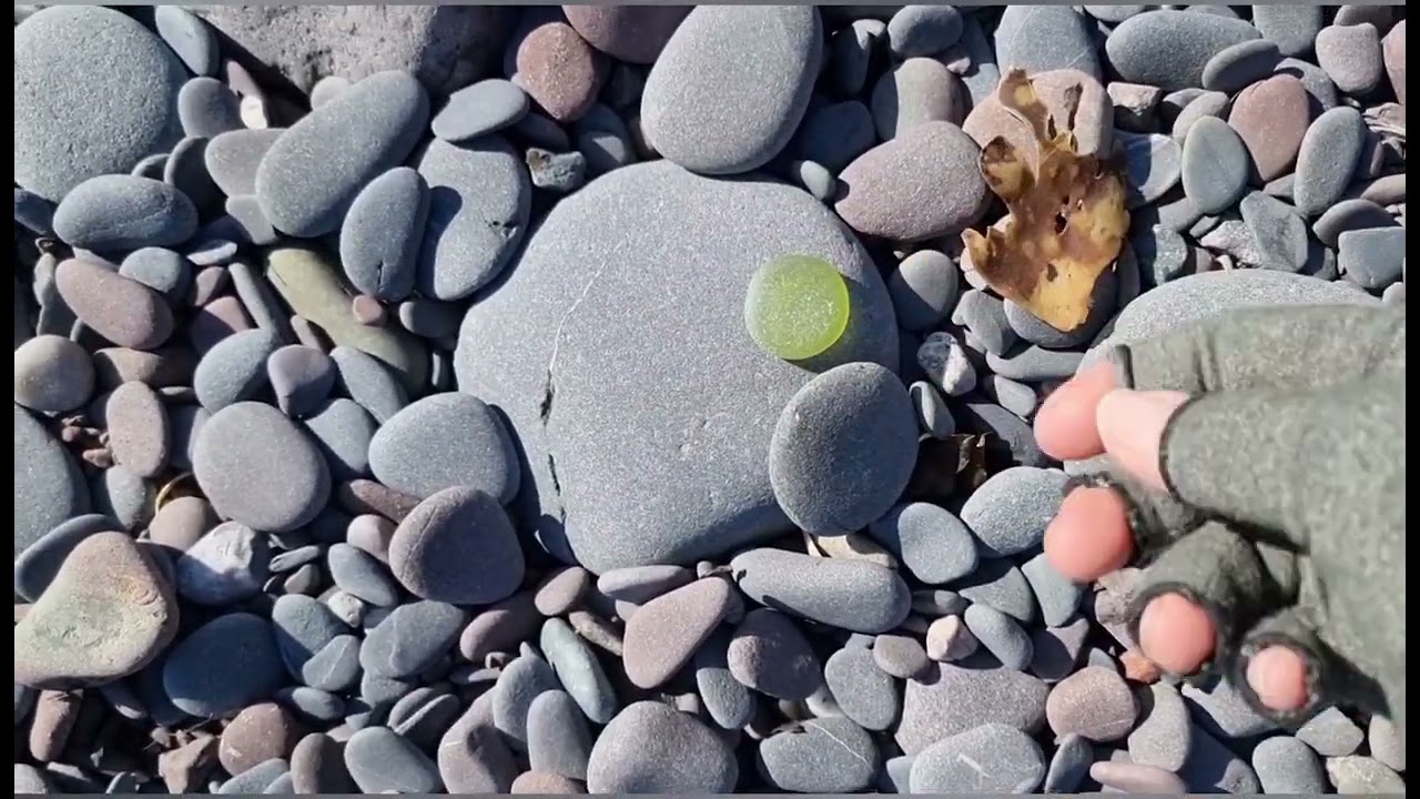 Sea Glass Ireland beachcombing for seaglass at Secret Beach 18th March 2024