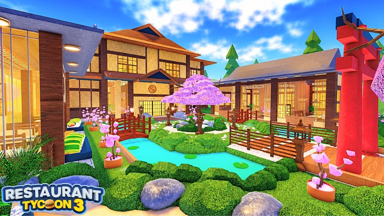 Japanese Garden Restaurant Design Idea (Full Build Tutorial) | Restaurant Tycoon 3