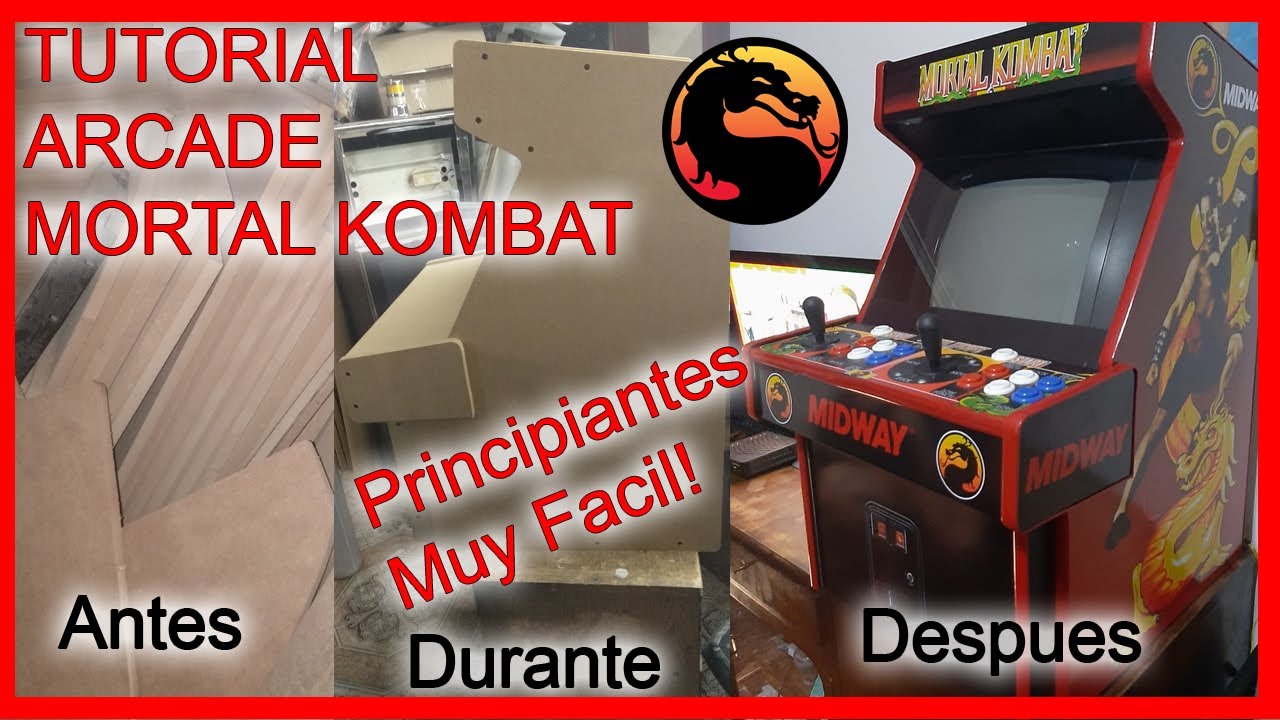 🔨 Como hacer un Arcade TUTORIAL DIY Mortal Kombat Mini Recreativa 🕹 - Nivel Facil 🤓