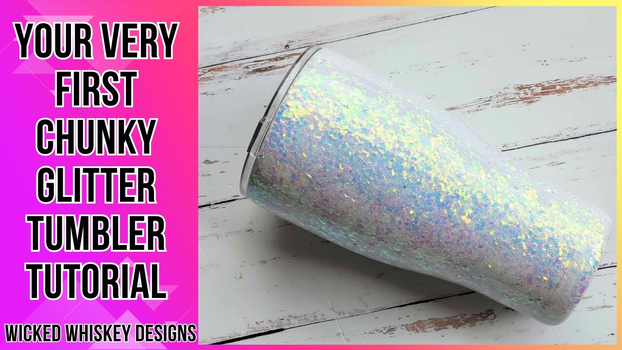 Chunky Glitter Tumbler Tutorial - How to glitter, mix epoxy, clean and package a glitter tumbler.