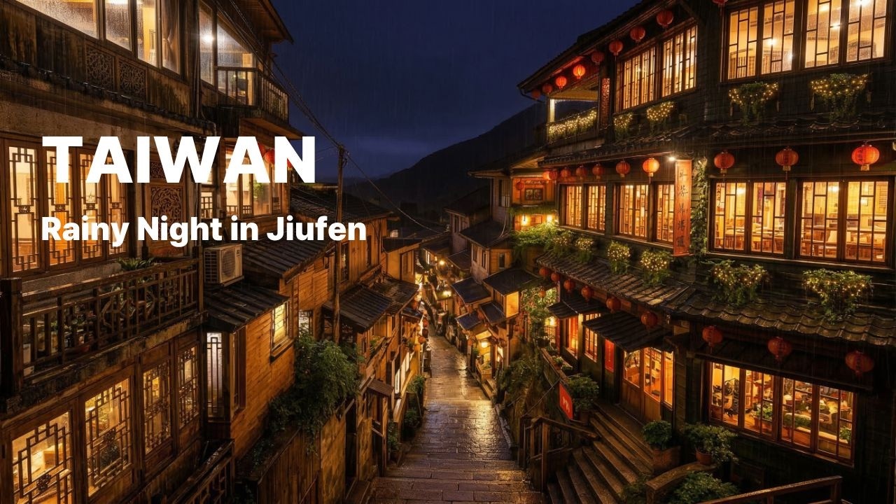 Rainy Night in Jiufen (Sen to Chihiro) / 센과 치히로의 배경지 빗소리 / Lluvia en Jiufen (Sleep ASMR)
