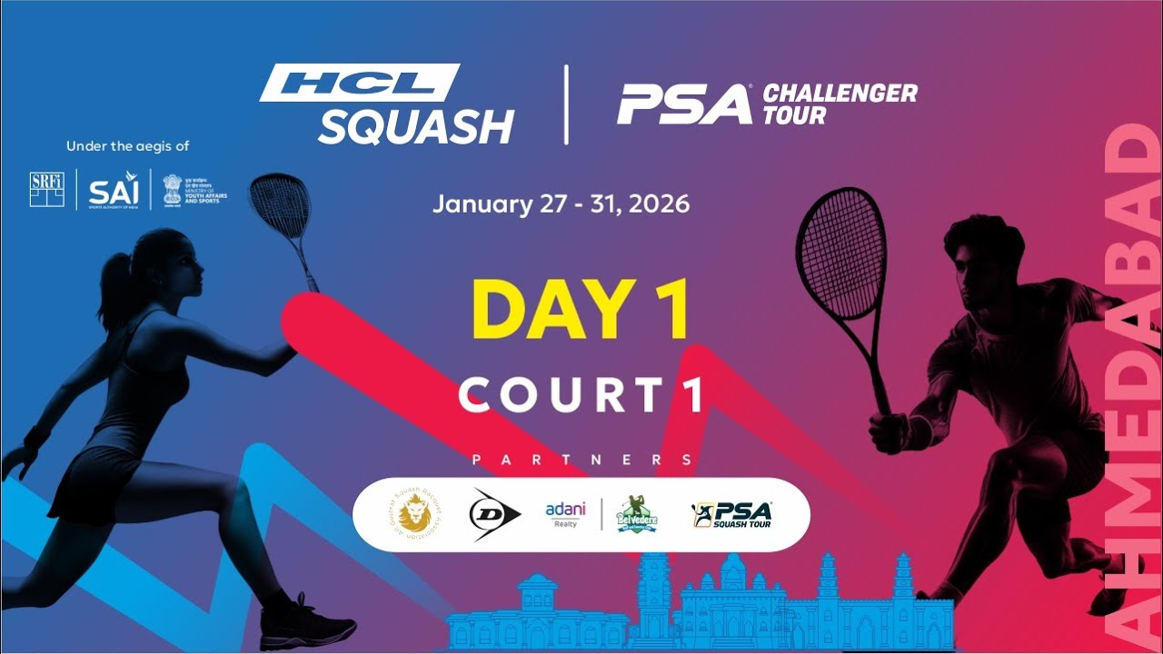 HCL Squash | PSA Challenger Tour | Ahmedabad | Day 1| Court 1