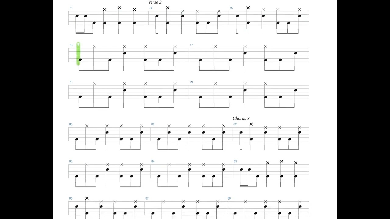 Twist of Cain + Danzig + Drums only + Drum tab