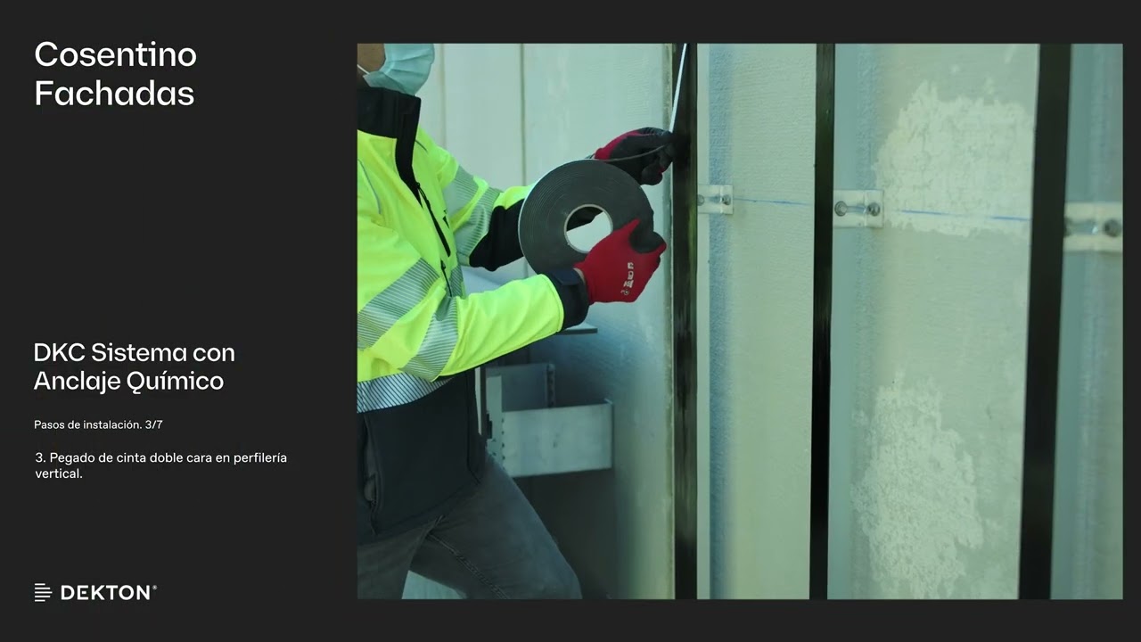 Dekton – Instalación de fachada ventilada DKC (Fijación química estructural sobre perfilería) – ES