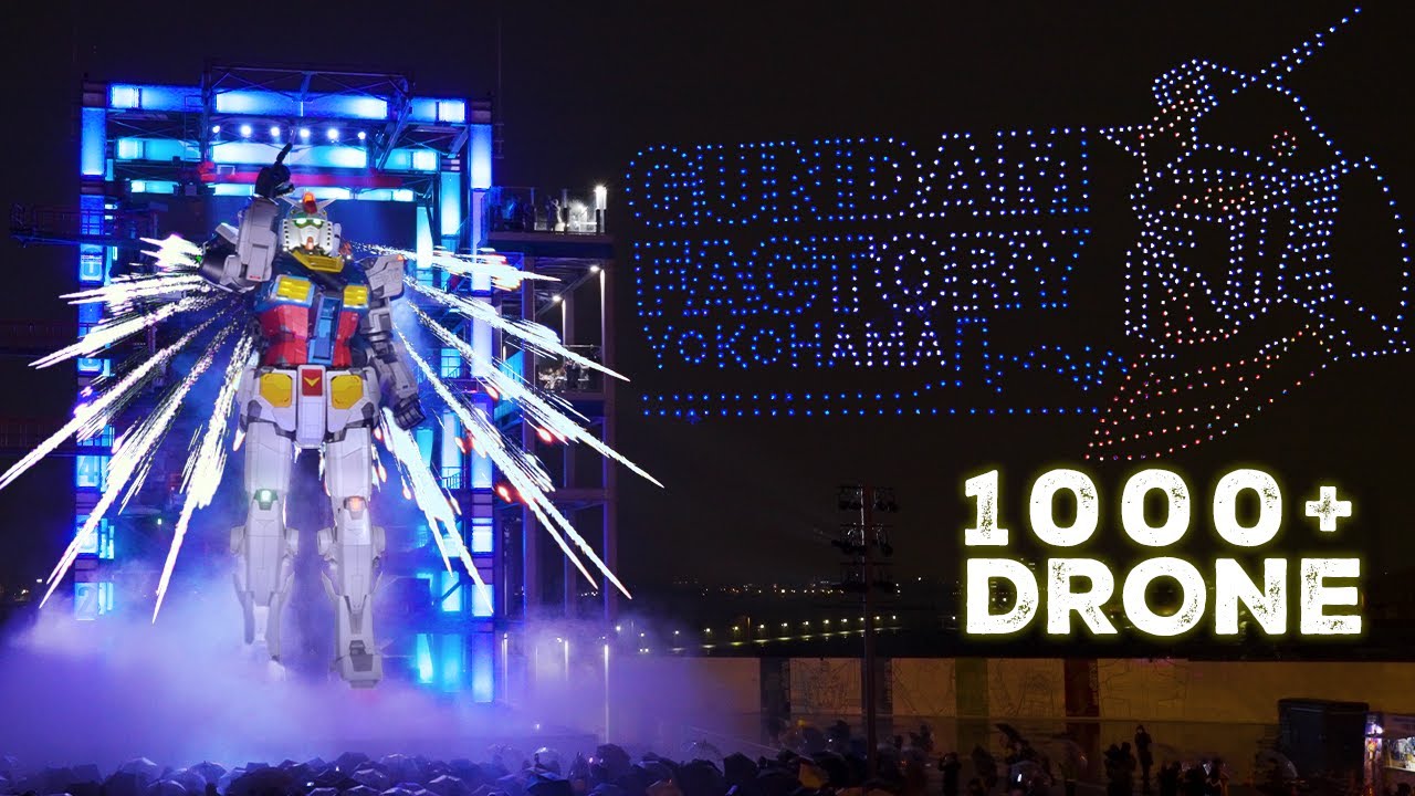Gundam Drone Show ガンダムファクトリー横浜ドローンショー【GRAND FINALE 高画質4K FULL】実物大