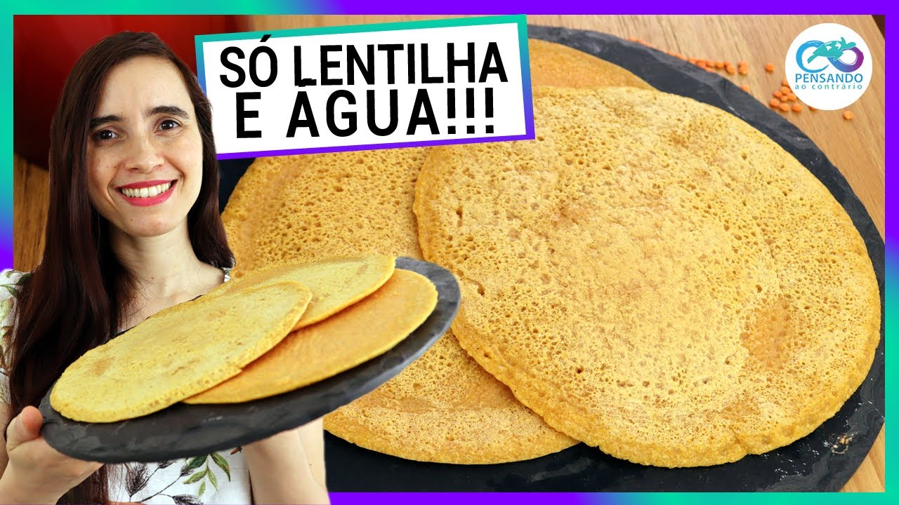 SÓ LENTILHA E ÁGUA E NUNCA MAIS COMPRE PÃO! Só 5 minutos, 2 ingredientes, vegano e rico em proteína