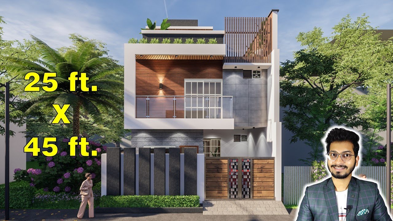 25 X 45  Feet House Design 3D | 125 Gaj | 1125 sqft | 25*45 design | 7.5X13.5 Meter  || DV Studio