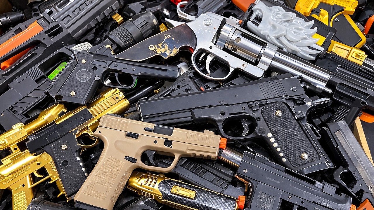Ultimate Toy Gun Arsenal Unboxed! Beretta M92, Glock 18C, Alpha BLE-001 & Golden Rifles