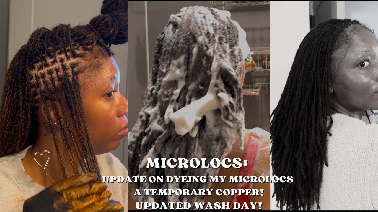 UPDATE ON DYEING MY MICROLOCS A TEMPORARY COLOR! | DID IT LEAVE BUILD UP? | UPDATED WASH DAY