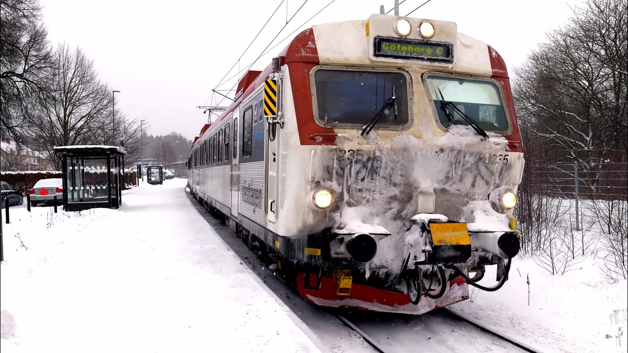 Tåg och Snö i Bollebygd - GBJ - Göteborg Borås Järnväg - Januari 2026