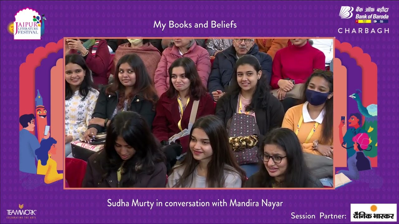 Sudha Murthy - My Books and Beliefs Conversation with Mandira Nayar | Jaipur Literature Festival