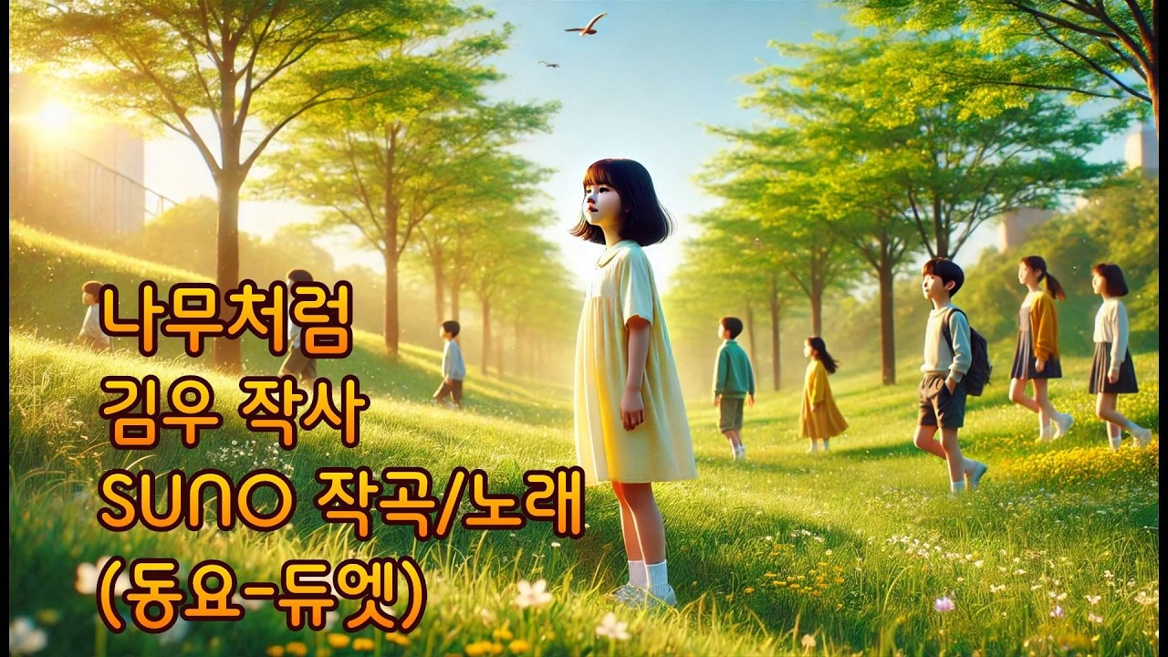 나무처럼 - 김우 작사 / SUNO 작곡 노래 (동요 - 듀엣)