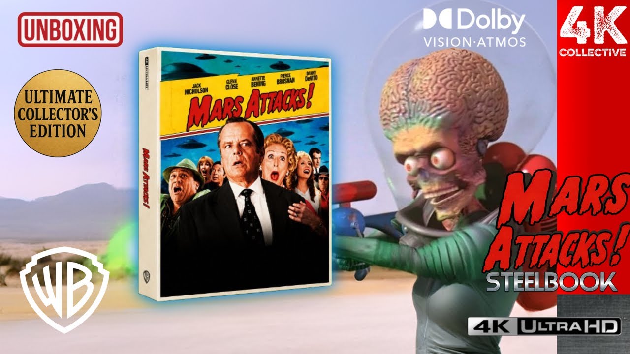 Mars Attacks! 4K UltraHD Blu-Ray Limited Edition Collector&rsquo;s Steelbook Unboxing