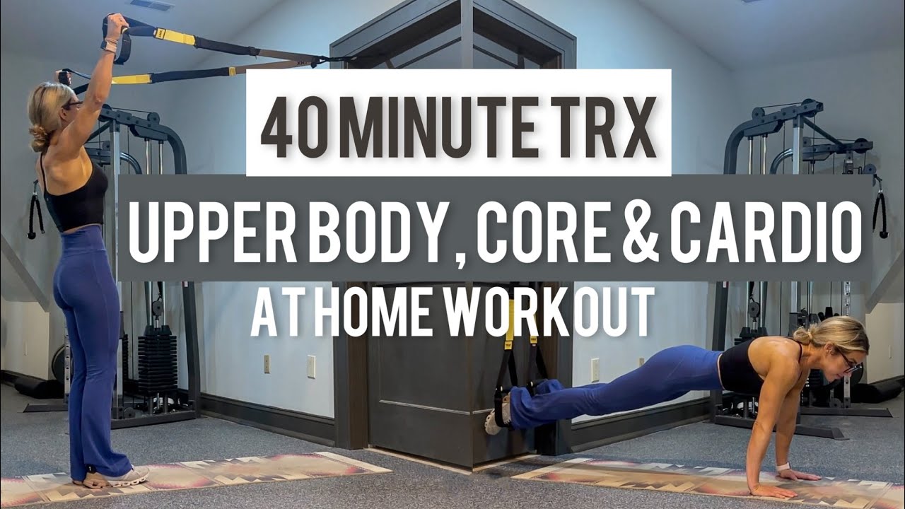 40 Minute TRX Upper Body, Core & Cardio Workout | Tri Sets - Delts, Chest, Triceps, Biceps, Abs