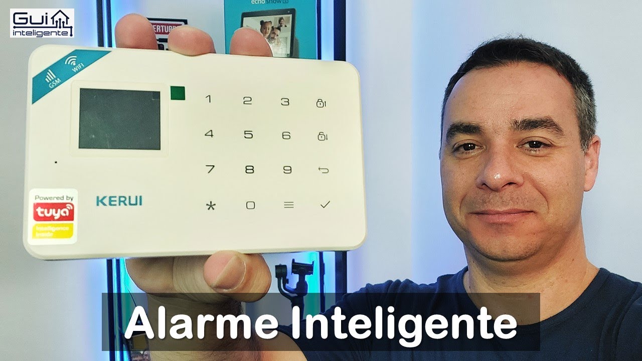 Alarme Inteligente da Kerui com Central instalada no Tuya compatível com Alexa e Google Home