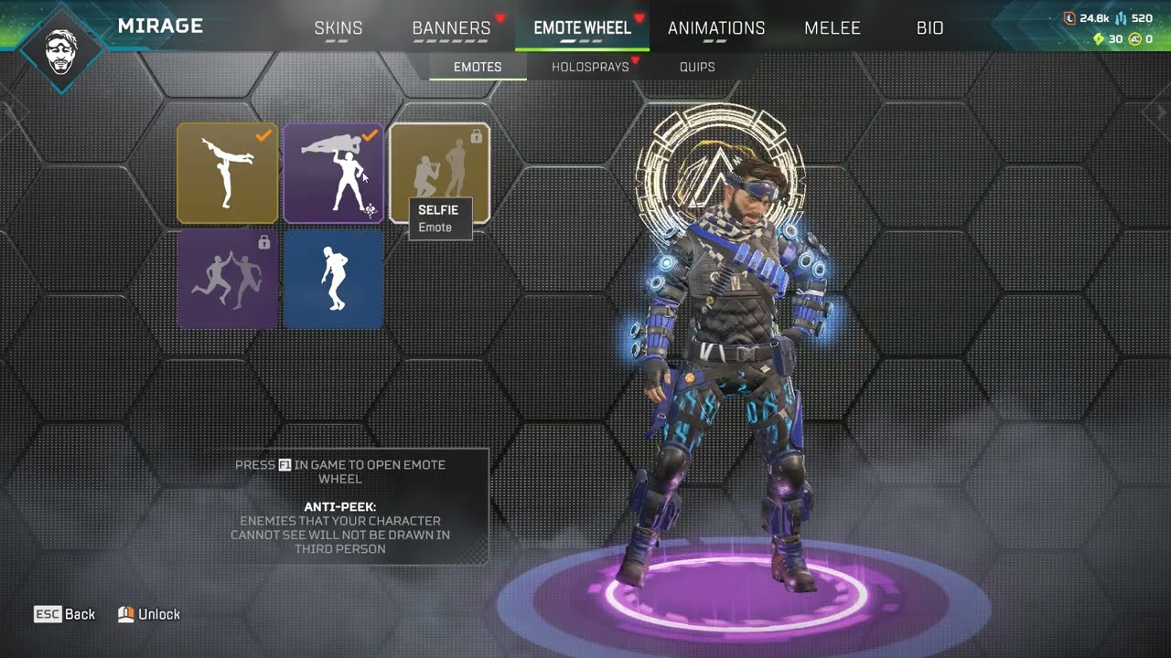 S26 Predator - 3 mythic - Mirage, Octane,Bangalore,Mirage prestige,Mystic coil -319 Legendary skins