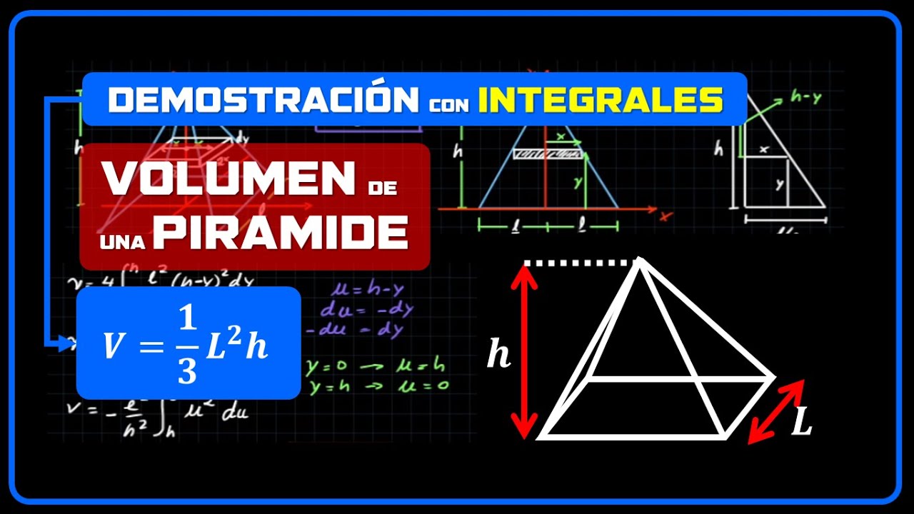 ✅ Demostración Volumen de una Pirámide (Base Cuadrada) con integrales