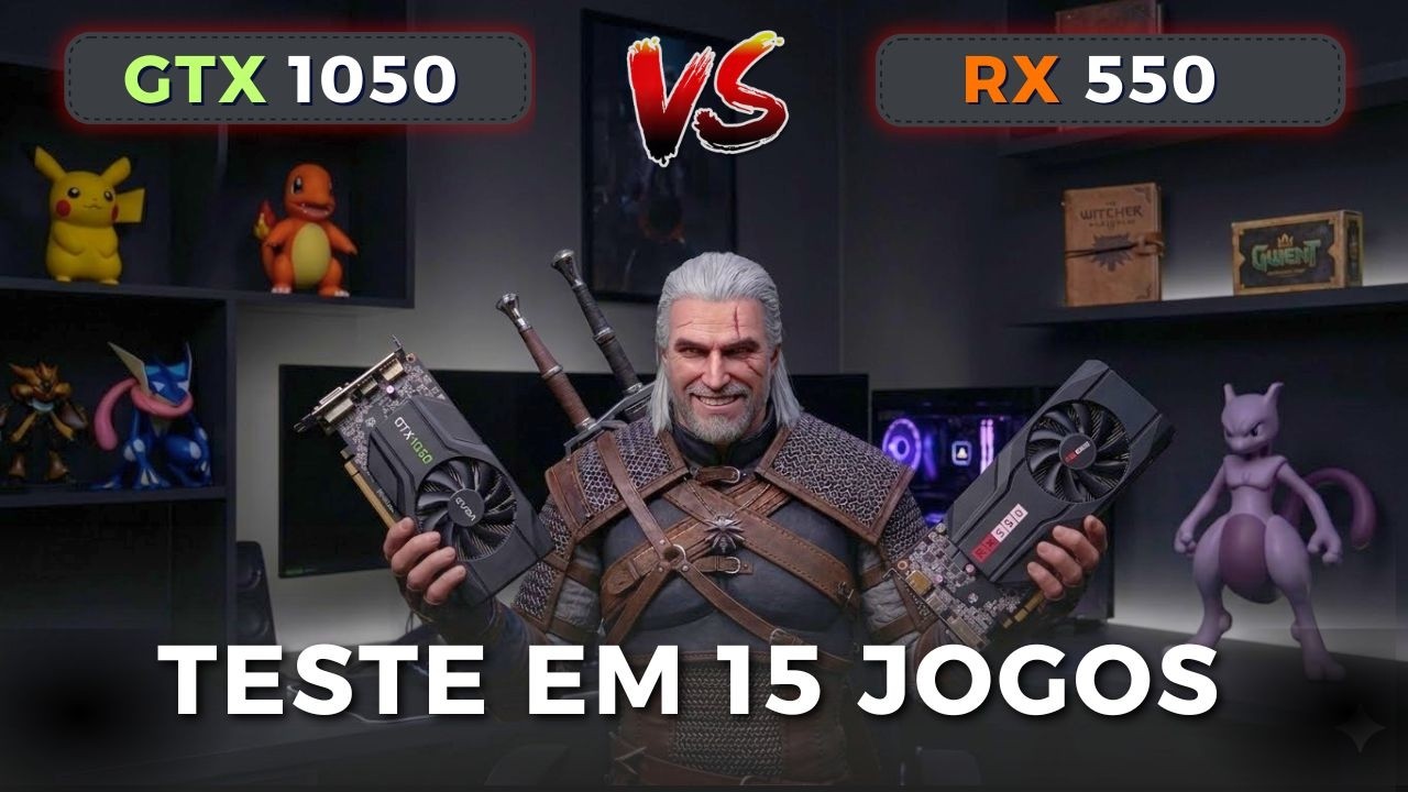 GTX 1050 2GB vs RX 550 2GB em 2026: QUAL A MELHOR PLACA BARATA? (Teste em Jogos!)