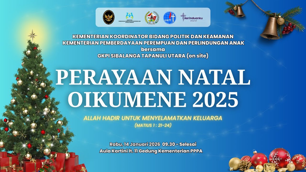 [LIVE] Perayaan Natal Oikumene 2025 Bersama Menko Polkam dan Menteri PPPA