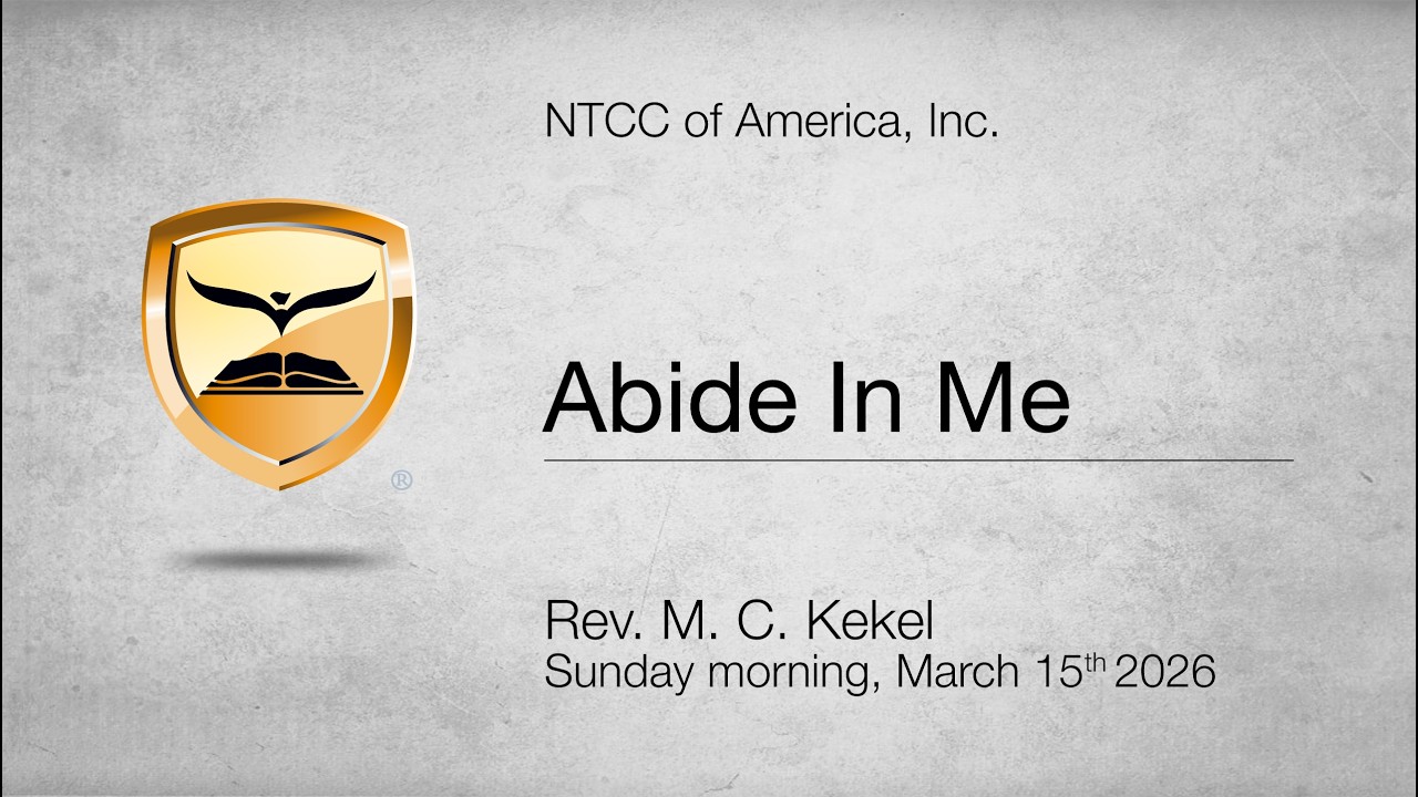 Abide In Me | John 15:4 | Rev. M. C. Kekel