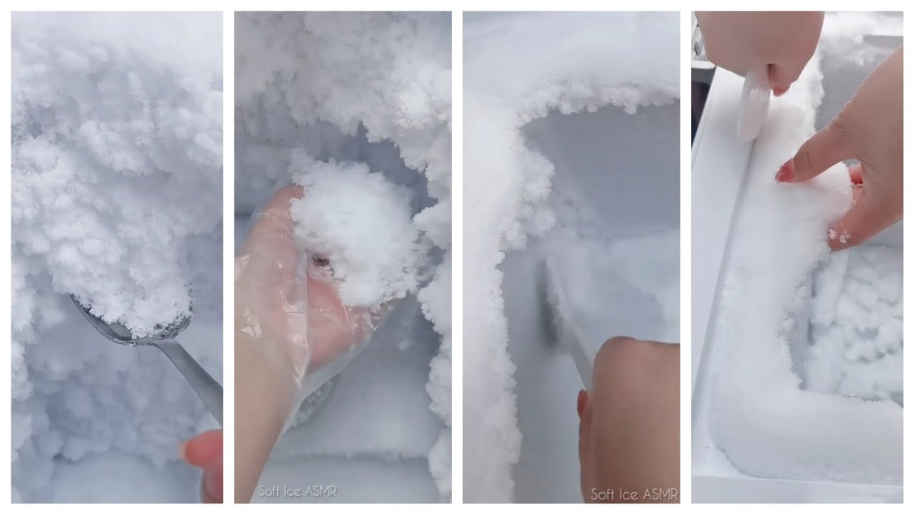 Freezer Frost Eating ❄️ Wall Scraping & Edges 🧊 #freezerfrost #iceeating #satisfying #softice 