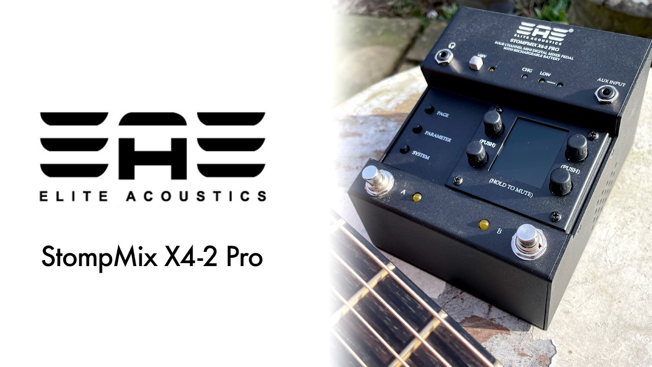 Elite Acoustics StompMix X4-2 Pro - Rechargeable Mixer Pedal
