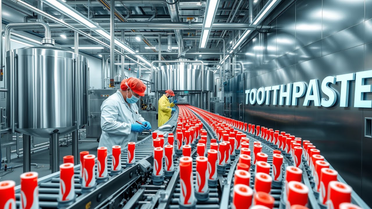 How Toothpaste Is Made &mdash; Inside the Toothpaste Production Factory