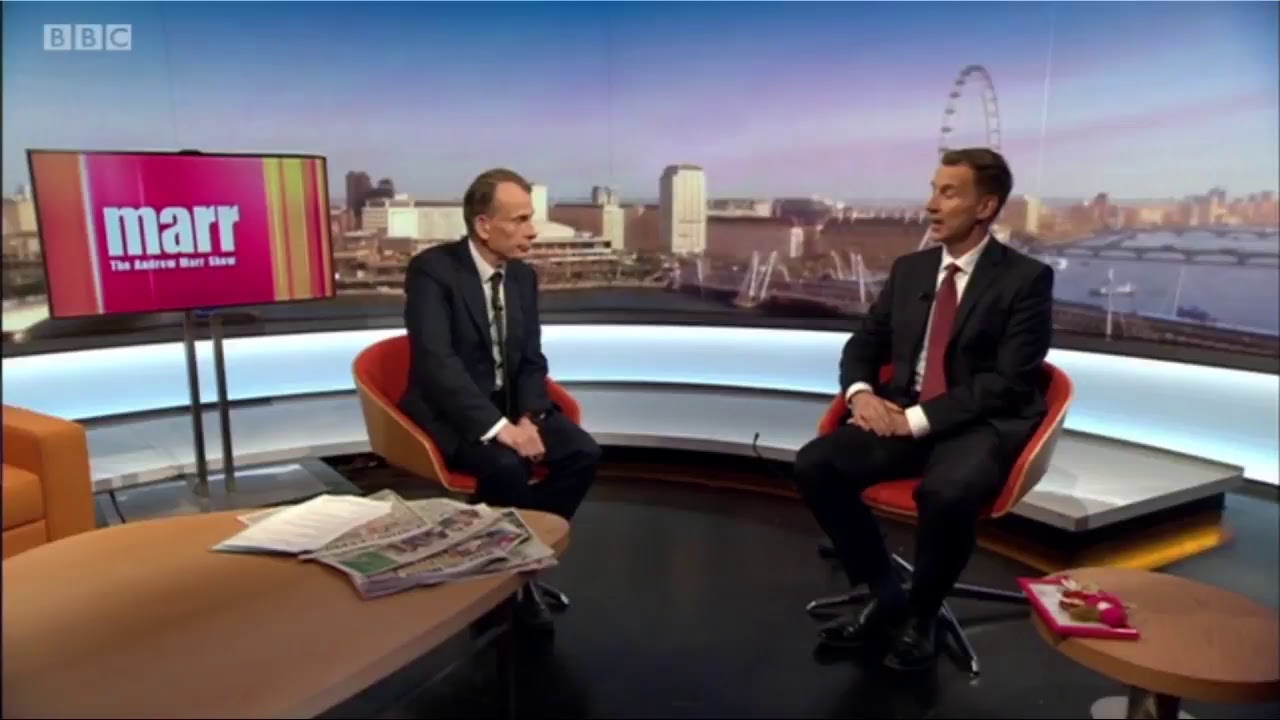 LIVE: Andrew Marr with: Jeremy Hunt, Arlene Foster, Tony Blair and Richard Burgon