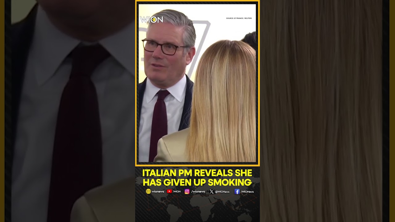 Italy's Giorgia Meloni Appears In Tie At G7, Reveals She's Quit Smoking | Shorts