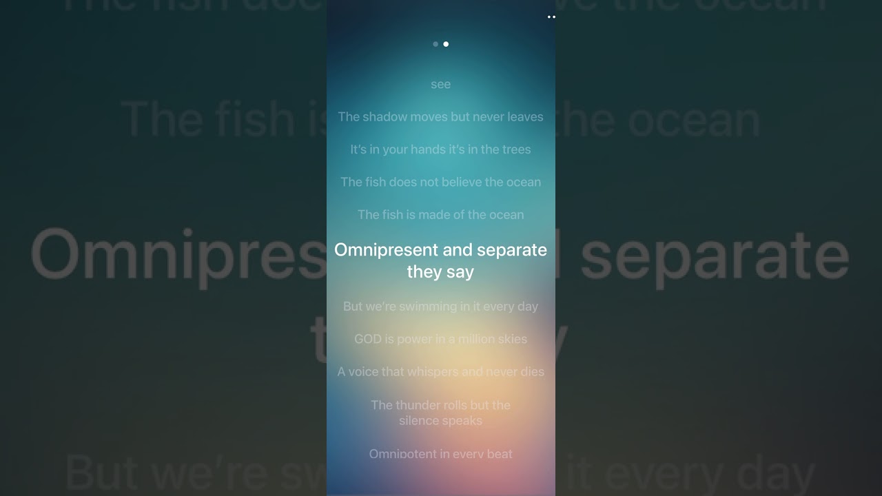 The Ocean Within: Omnipresent Yet Separate ???