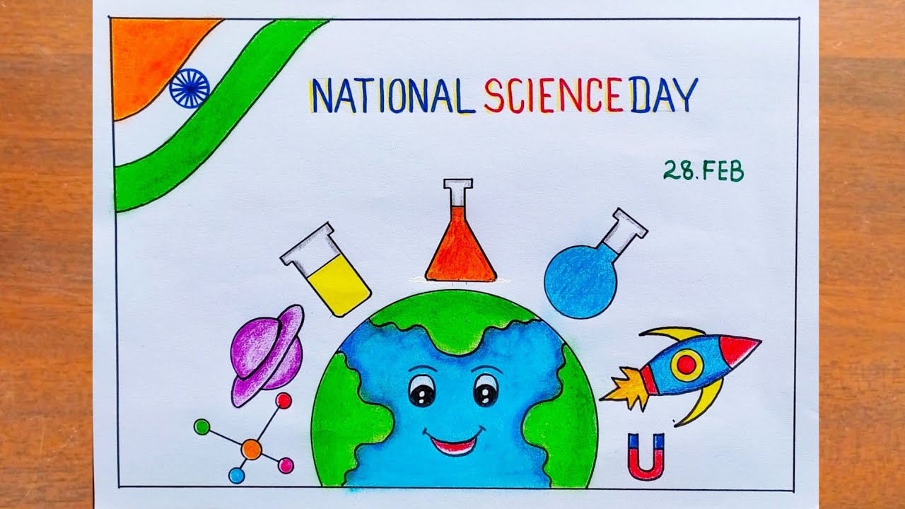 National Science Day Drawing / National Science Day Poster Drawing Easy Steps / Science Day Drawing 