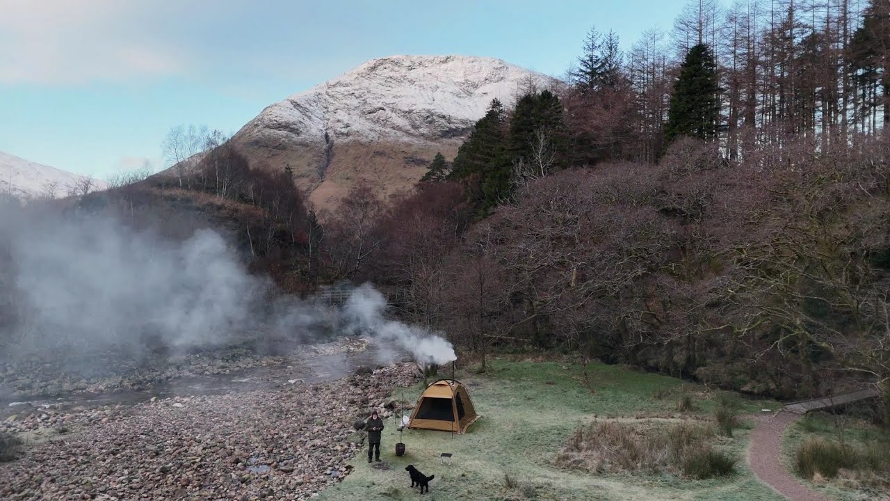 Glen Coe: DJI Flip Drone footage from my hot tent camp