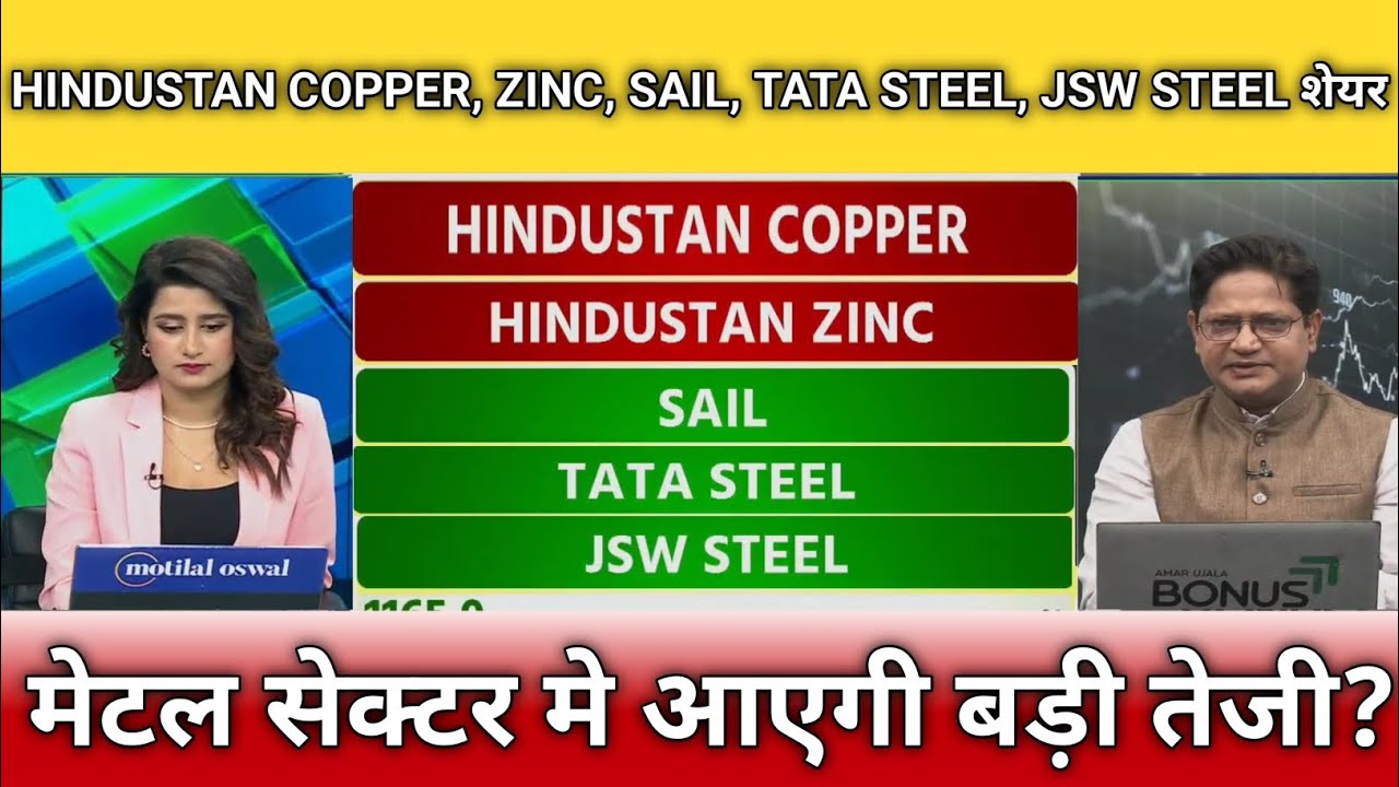Hindustan copper, zinc, Sail, tata steel, jsw steel share latest news, anelysis, target 