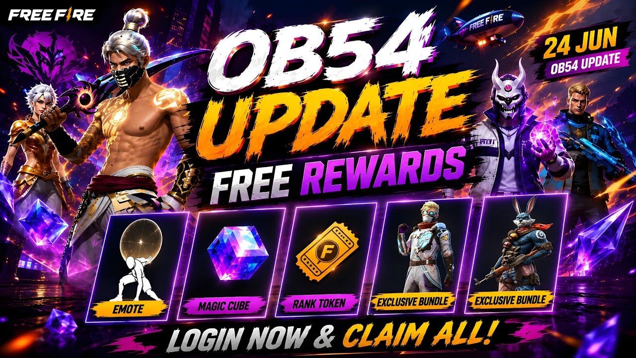 OB54 Update Free Rewards 🤯💥 | Bunny Bundle Return Date | free fire new event | ff new event 