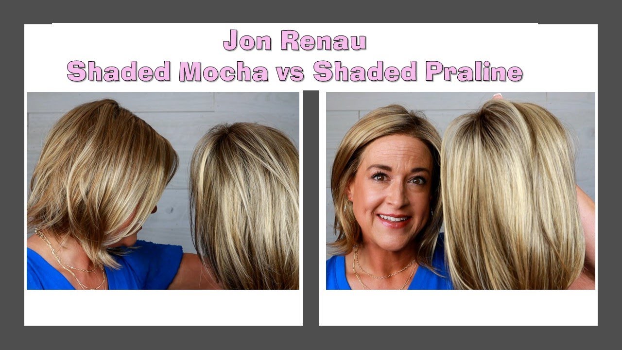 COLOR COMPARISON!  Jon Renau colors Shaded Mocha 24BT18S8 & Shaded Pralines and Cream 14/26S10