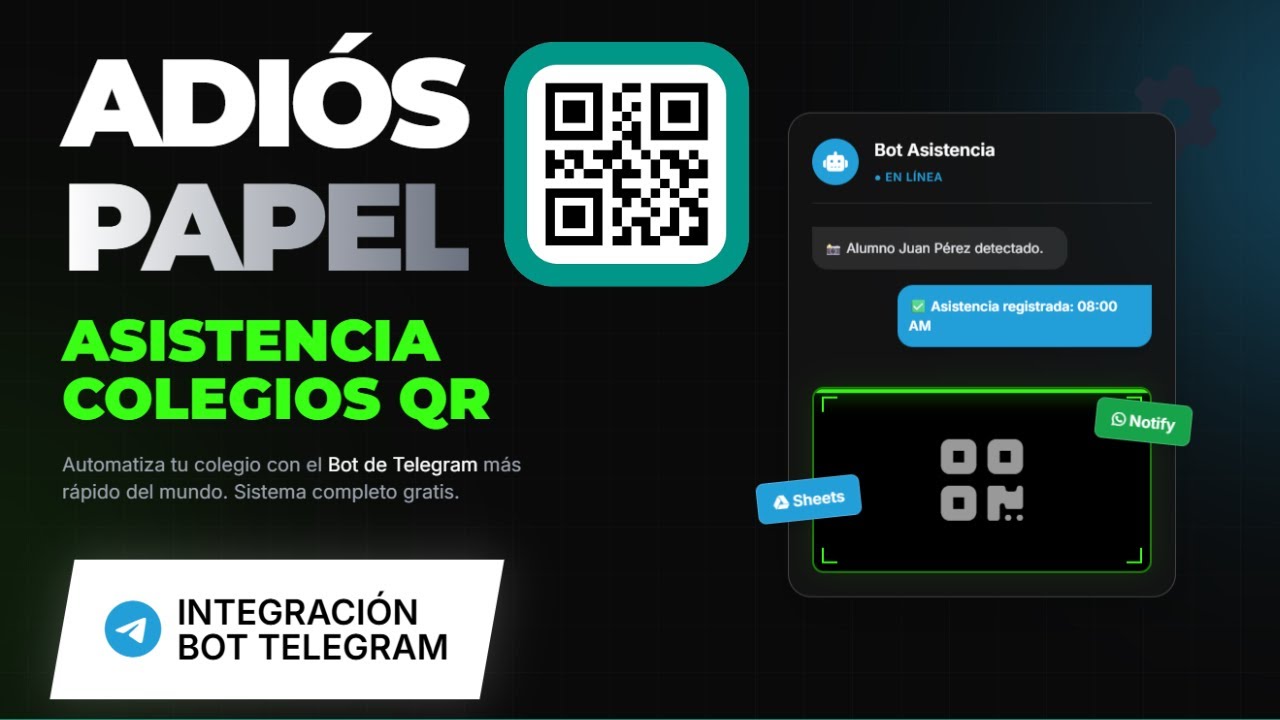 Asistencia  Colegio QR +Integración  Bot de Telegram : Guía Paso a Paso 2026