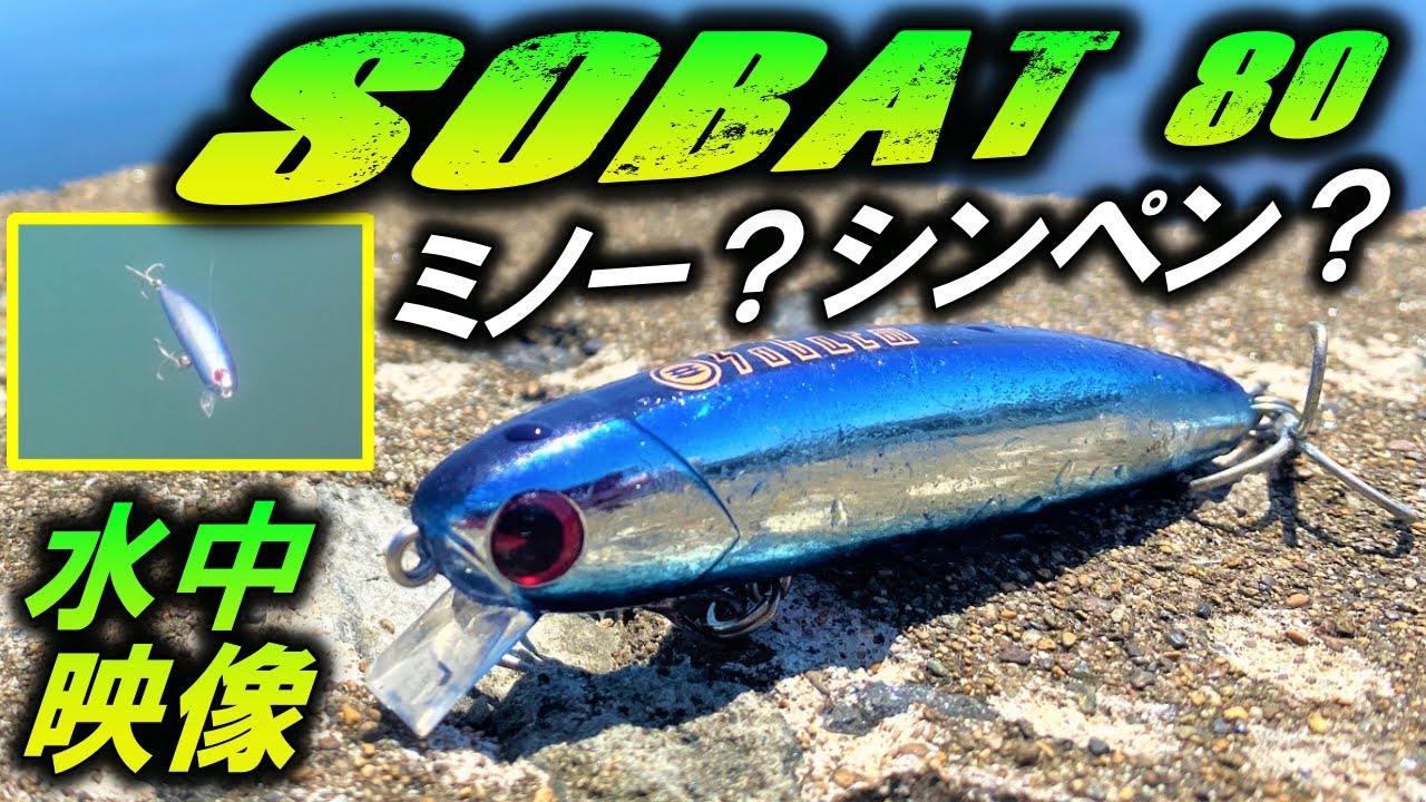 【ソバット80】シーバス ルアー 水中映像。 ミノー としても シンキングペンシル としても使える？ima Sobat80