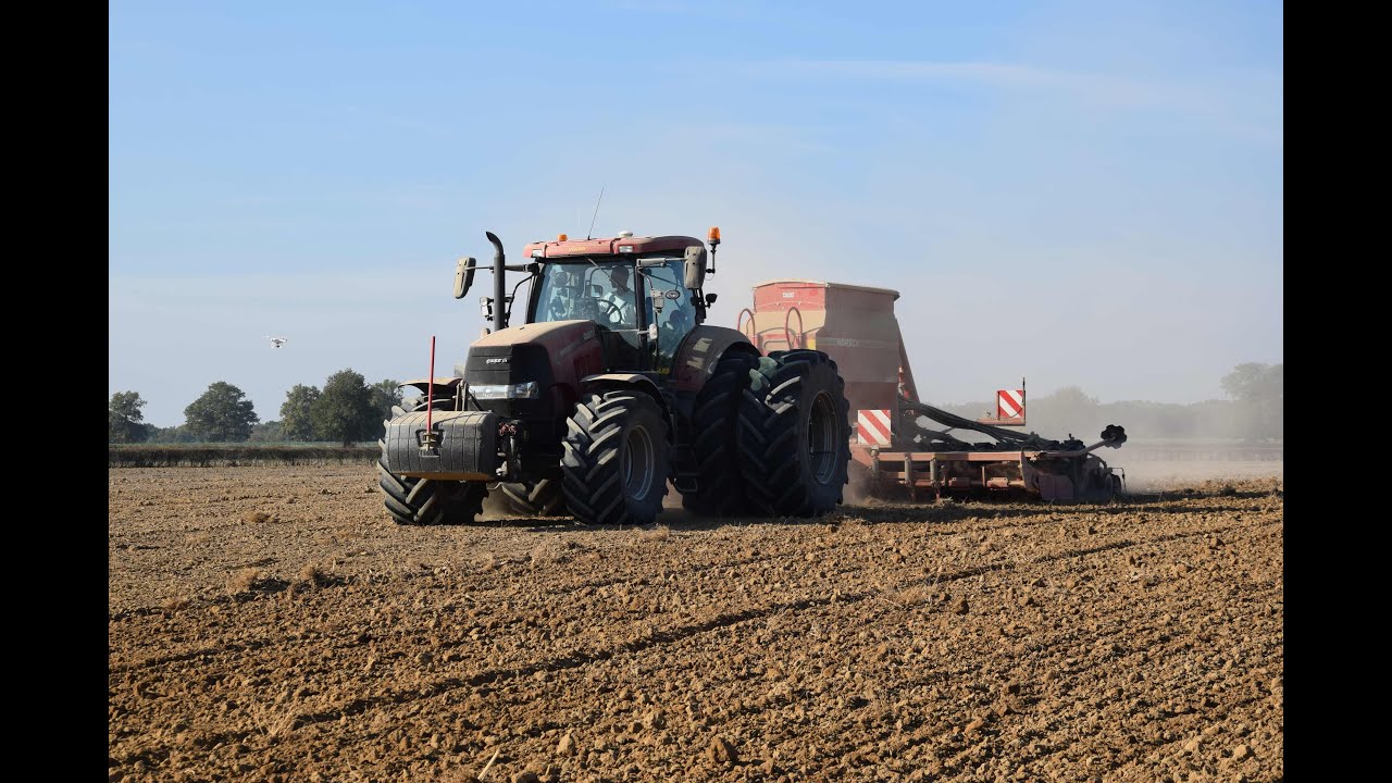 Semis de Blé avec un Case IH PUMA 230 CVX  et un semoir Horsch Pronto 6m