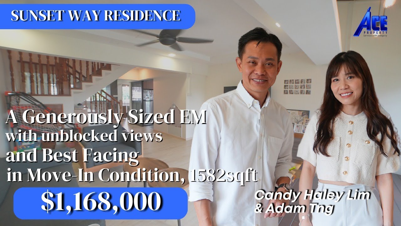 A Generously Sized HDB EM with Unblocked Views and Best Facing in Move-In Condition, 1582sqft