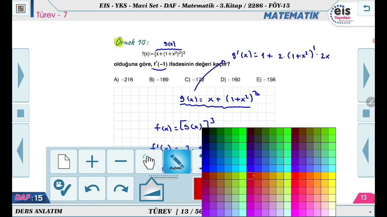Mavi Set Matematik 3 - Türev - 7 📏
