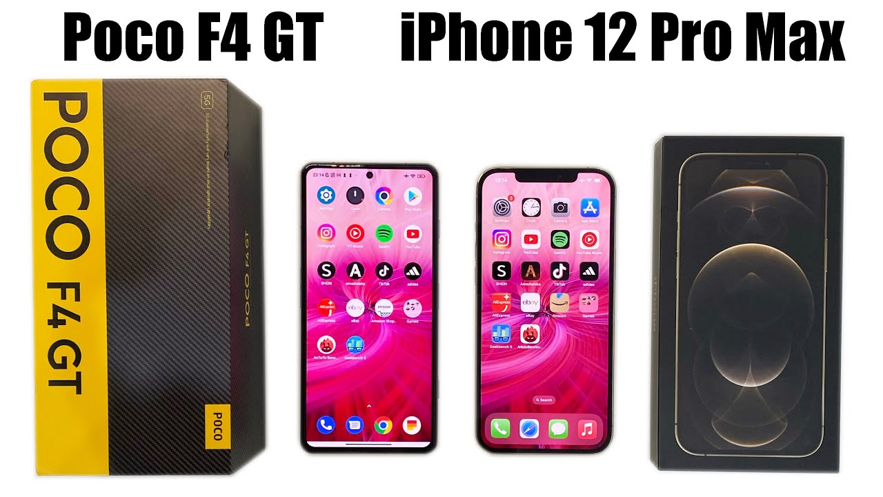 POCO F4 GT vs iPhone 12 PRO MAX SPEED TEST