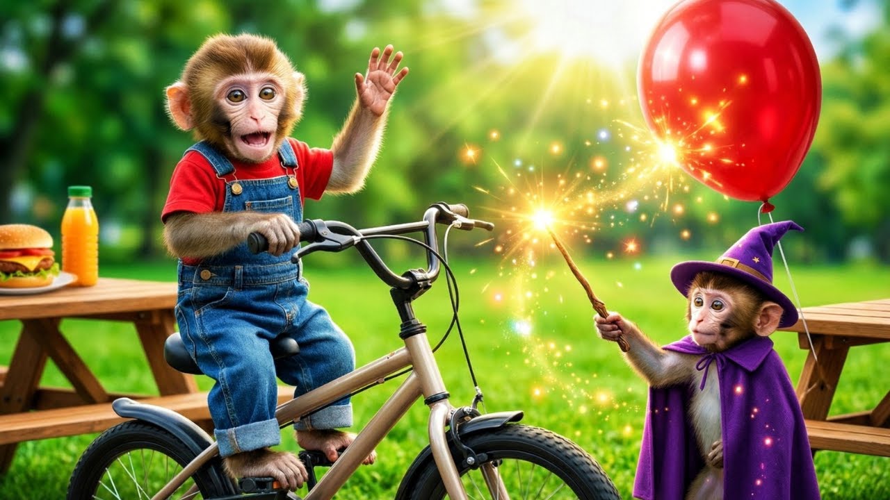 Magic Monkey Puts Chilli in Baby Monkey’s Burger 😱🍔… What Baby Monkey Does Next Will SHOCK You!