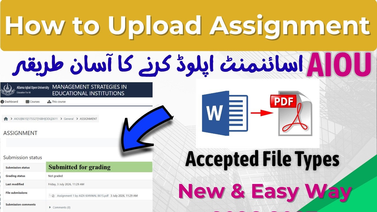 How to Upload Assignment on AIOU Portal | Online Assignment Submission 2026 - 2027