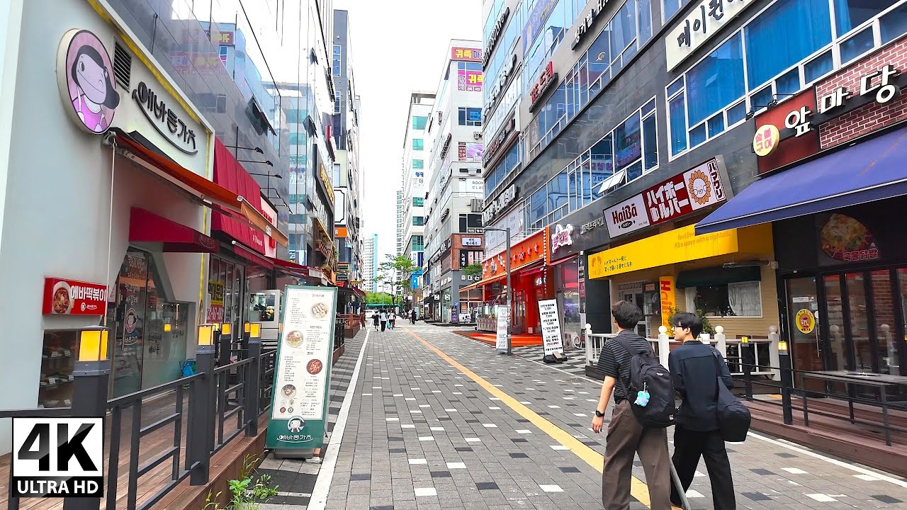 Yangju Okjeong's main street and Okjeong Lake Park walking | Yangju City Korea 4K SDR