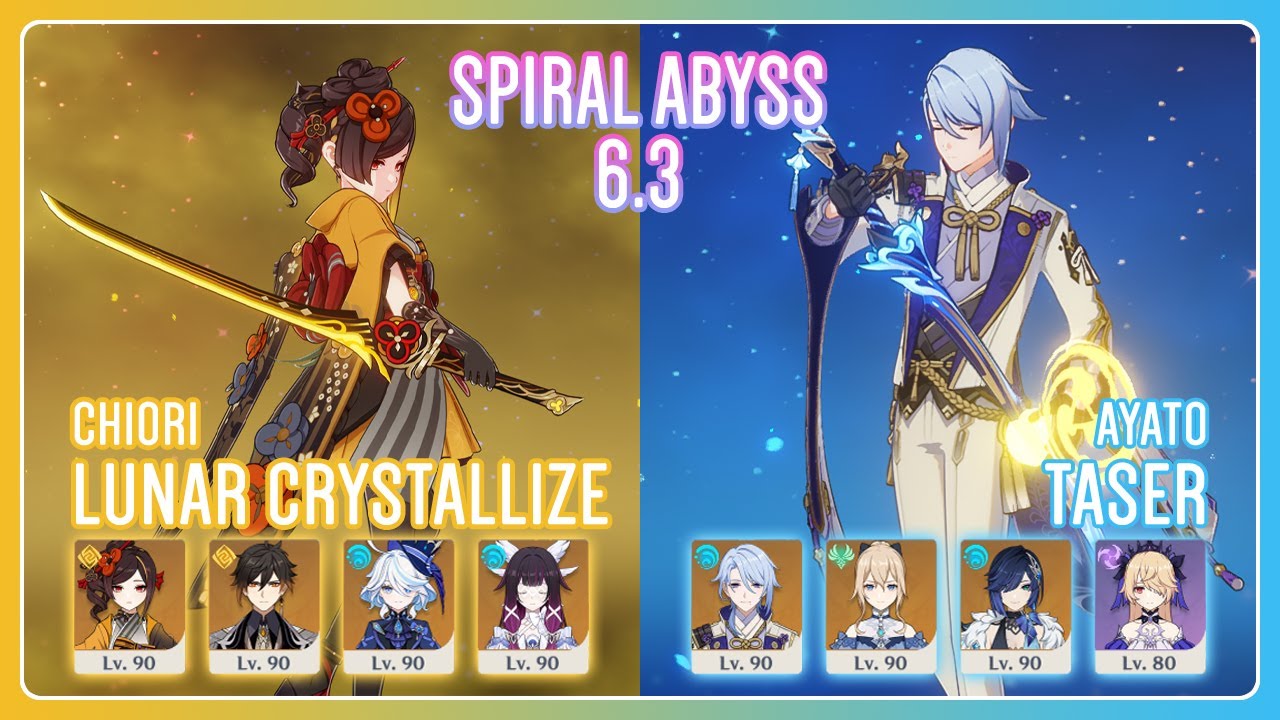 C2 Chiori Lunar Crystallize & C6 Ayato Taser | Spiral Abyss 6.3 | Genshin Impact